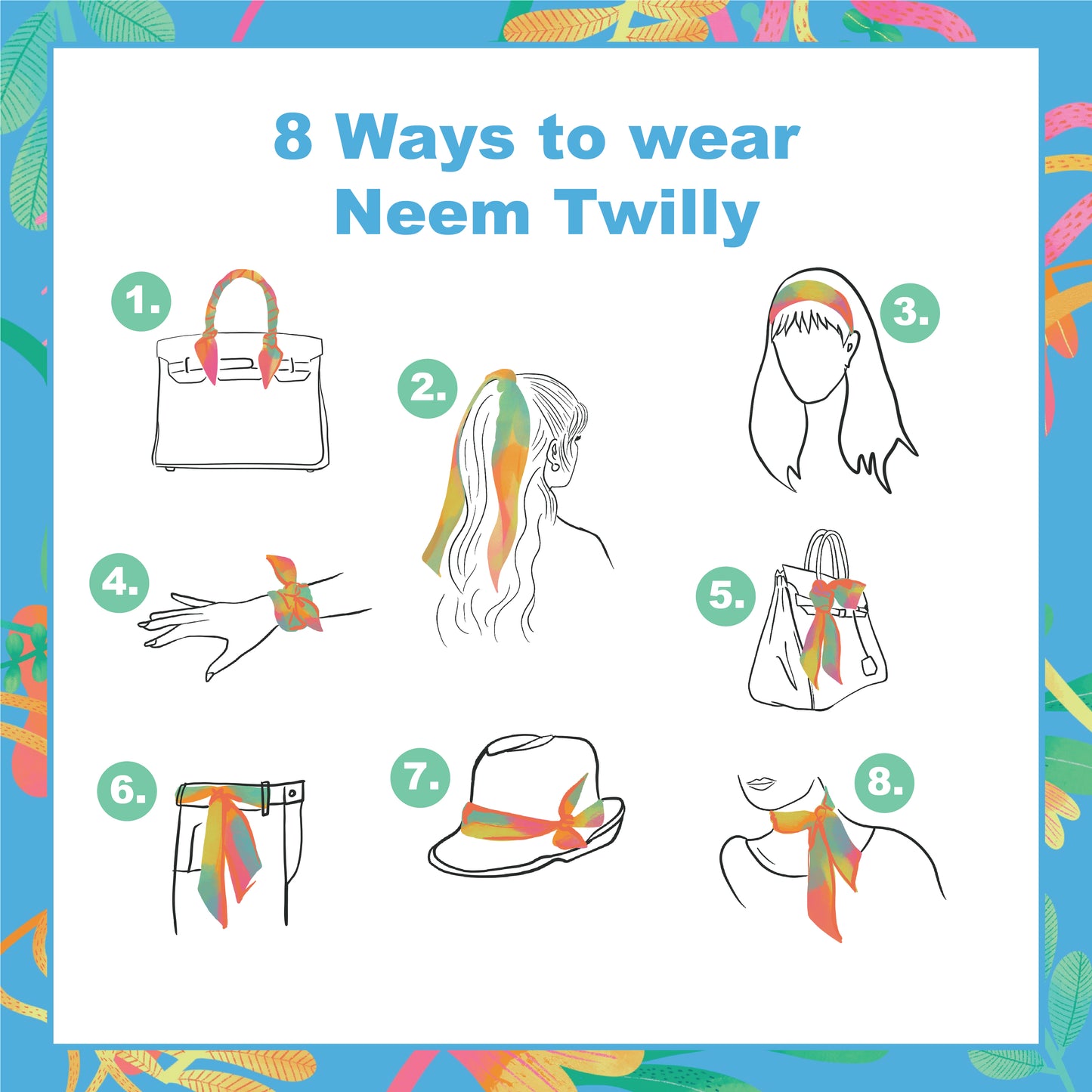Paris Whimsy Twilly — Elegant Polytwill Scarf (100 x 5 cm)