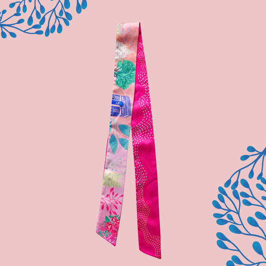 Paris Whimsy Twilly — Elegant Polytwill Scarf (100 x 5 cm)