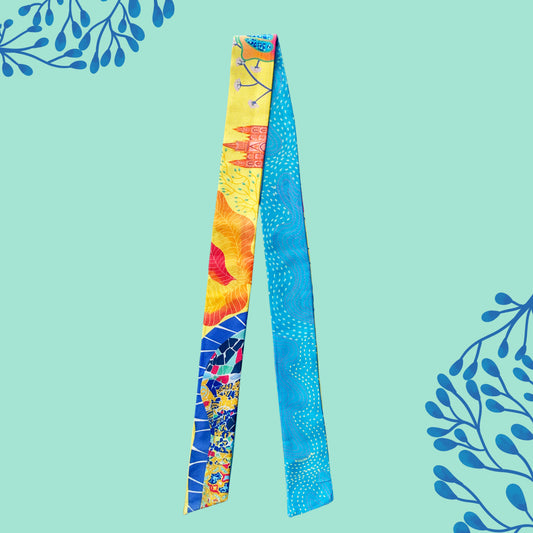 Barcelona Twilly — Elegant Polytwill Scarf (100 x 5 cm)