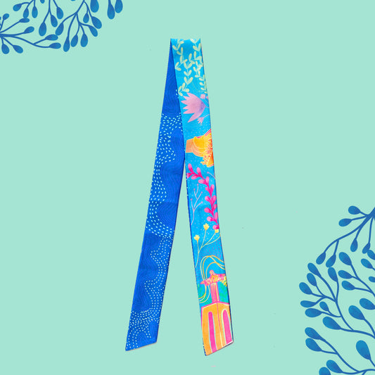 Lisbon Twilly — Elegant Polytwill Scarf (100 x 5 cm)